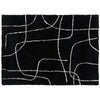 HOMCOM Modern Fluffy Area Rug, Geometric Pattern Washable Rug, Soft High Pile Floor Carpet for Living Room, Bedroom, Dining Room, Home Office, 170 x 120 cm, Black