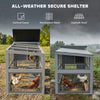 PawHut Large Chicken Coop, Wooden Hen House with Covered Run, Nesting Box, Pull-Out Tray, Opening Asphalt Roof
