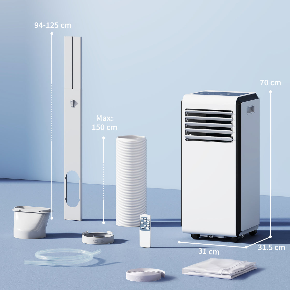 HOMCOM Portable Air Conditioner 9000 BTU in White