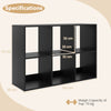 6-Cube Bookshelf with Back Guardrail and Anti-tipping Kits-Black