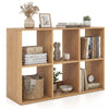 6-Cube Bookshelf with Back Guardrail and Anti-tipping Kits-Natural
