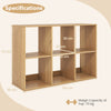 6-Cube Bookshelf with Back Guardrail and Anti-tipping Kits-Natural