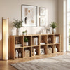 6-Cube Bookshelf with Back Guardrail and Anti-tipping Kits-Natural