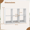 6-Cube Bookshelf with Back Guardrail and Anti-tipping Kits-White