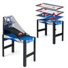 6-In-1 Multi Game Table with Air Hockey Table Tennis Basketball Billiards Shuffleboard Bowling-Blue