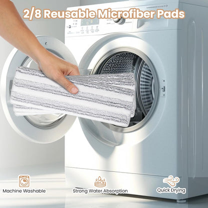 6 PCS Microfibre Mop Pads Reusable Wet and Dry Heads with Hook and Loop Fasteners