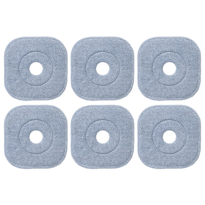 6 PCS Microfibre Mop Pads with Hook & Loop Fasteners Washable for Home Cleaning