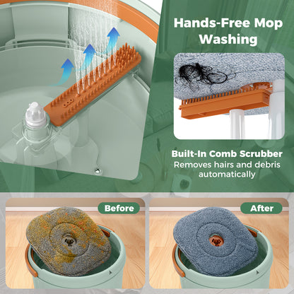 6 PCS Microfibre Mop Pads with Hook & Loop Fasteners Washable for Home Cleaning