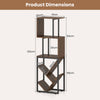 6-Tier Bookshelf with Open Display Shelves for Living Room-Rustic Brown