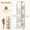 6-Tier Corner Shelf Tall Freestanding Corner Bookshelf with Heavy-duty Metal Frame-White