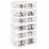 6-Tier Portable Shoe Organizer Set of 2 with Flip Front Door-Transparent