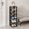 6-Tier Stackable Shoe Rack Small Vertical Shoe Organizer-Black