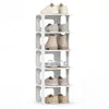 6-Tier Stackable Shoe Rack Small Vertical Shoe Organizer-White
