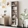 6-Tier 180cm Tall Bookshelf with Double Doors Open Cubes-Grey