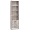 6-Tier 180cm Tall Bookshelf with Double Doors Open Cubes-Grey