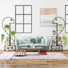 6-Tier Metal Plant Stand Heart-Shape Ladder Plant Shelves -Rustic Brown