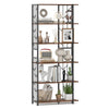 6-Tier Modern Geometric Bookcase with Heavy-duty Metal Frame for Study-Rustic Brown