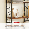 6-Tier Modern Geometric Bookcase with Heavy-duty Metal Frame for Study-Rustic Brown