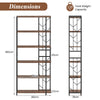 6-Tier Modern Geometric Bookcase with Heavy-duty Metal Frame for Study-Rustic Brown