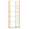 6-Tier Modern Geometric Bookcase with Heavy-duty Metal Frame for Study-White