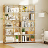 6-Tier Modern Geometric Bookcase with Heavy-duty Metal Frame for Study-White
