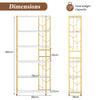 6-Tier Modern Geometric Bookcase with Heavy-duty Metal Frame for Study-White