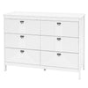 6-Drawer Wooden Chest of Drawers with Handles-white