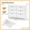 6-Drawer Wooden Chest of Drawers with Handles-white