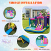6-in-1 Large Blow up Bouncer Castle with Slide 680W Blower for Kids 3-12