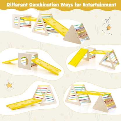 Different combination ways for entertainment with the climbing frame set