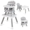 6-in-1 Baby High Chair with 5-Point Harness and Removable Tray-Gray &amp; White