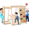 6-in-1 Jungle Gym with Slide and Rock Climbing for 3-14 Years Olds-Macaron