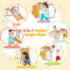6-in-1 Jungle Gym with Slide and Rock Climbing for 3-14 Years Olds-Rainbow