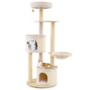 6-level Wooden cat tree with cat condo and sisal scratching posts  for indoor-Natural
