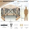 6-Sided Camping Gazebo Instant Setup Hub Tent with Portable Carrying Bag-Coffe