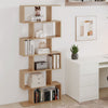 6-tier S-shaped Wooden Industrial Bookshelf-Natural