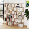 6-tier S-shaped Wooden Industrial Bookshelf-Natural