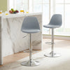 60-82 cm Seat Height Bar Stools Set of 2 with Backrests-Grey