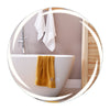 60 cm Round LED Bathroom Mirror Explosion-proof Tempered Glass Wall Mirror with 3-Color Lights