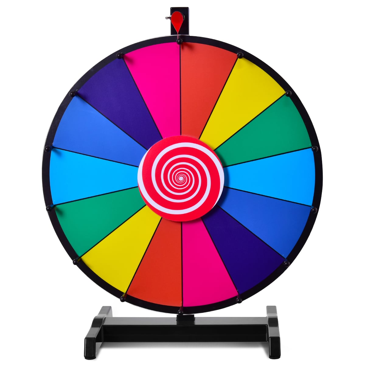 60 cm Tabletop Spinning Prize Wheel with colourful segments and a central spiral design