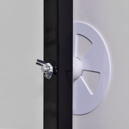 Close-up of the securing nut on the prize wheel stand