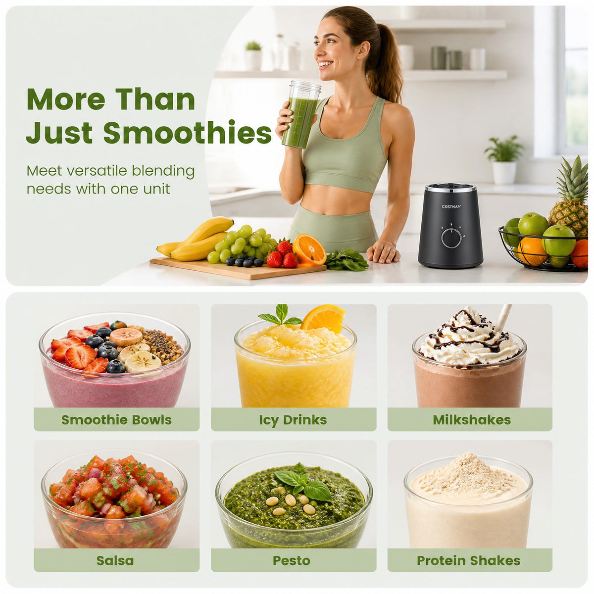 600 ml Mini Personal Blender with 4 Stainless Blades & 3 Speeds for Smoothies Shakes-Black
