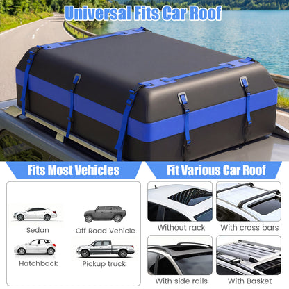 600L Waterproof Rooftop Cargo Carrier Bag Luggage Lock-Navy