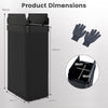 60L Trash Can with 2 Wing Lids Slim Automatic Touchless Waste Bin-Black