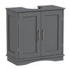 60 cm Pedestal Sink Bathroom Vanity Cabinet with Adjustable Shelf-Grey