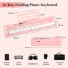 61-Key Foldable Piano Keyboard Full-size Electronic Keyboard with MIDI and Split Function-Pink