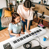 61-Key Foldable Piano Keyboard Full-size Electronic Keyboard with MIDI and Split Function-White