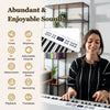 61-Key Foldable Piano Keyboard Full-size Electronic Keyboard with MIDI and Split Function-White