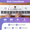 61 Key Keyboard Piano with Music Stand for Beginners-White