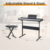 61 Keys Beginners Piano Keyboard Electric Keyboard Kit with Adjustable Stand-Black